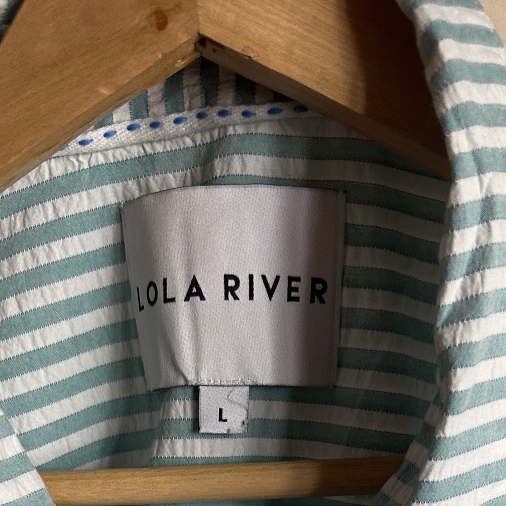 Striped Blue and White women’s Shirt - Picture 2 of 3